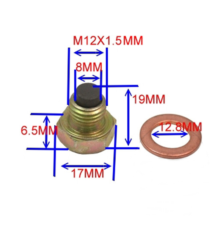 TORNILLO MAGNETICO DRENAJE ACEITE JMP M12 X 1.50 ANILLO SELLADO